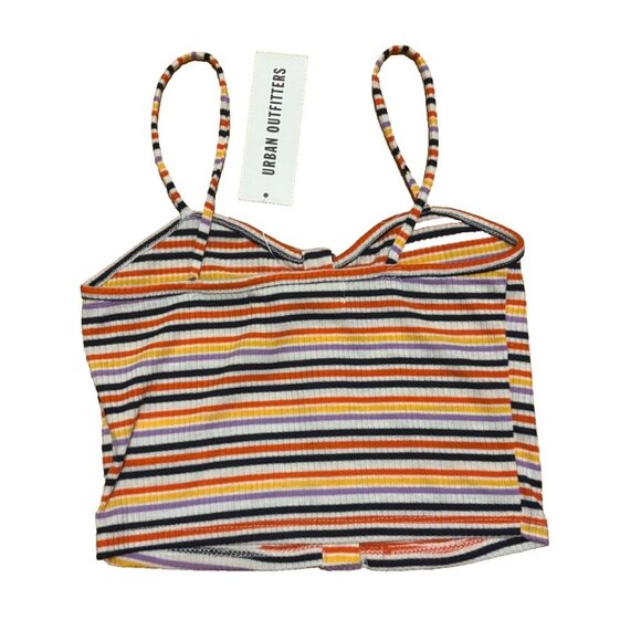 PROJECT SOCIAL T URBAN OUTFITTERS Striped Crop Top Tan Multicolor Womens XS NWT - Picture 2 of 4